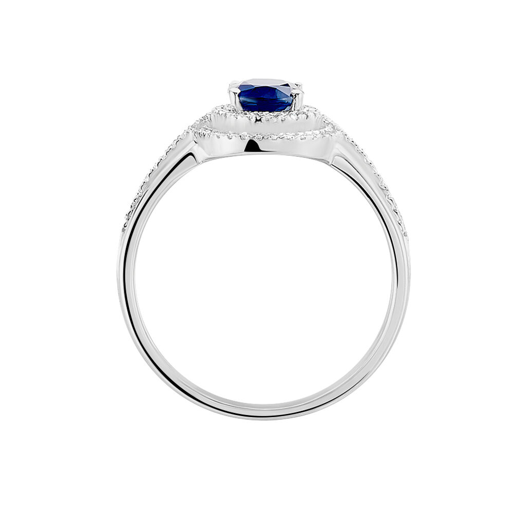 Bague Justine Or Blanc Saphir Et Diamant