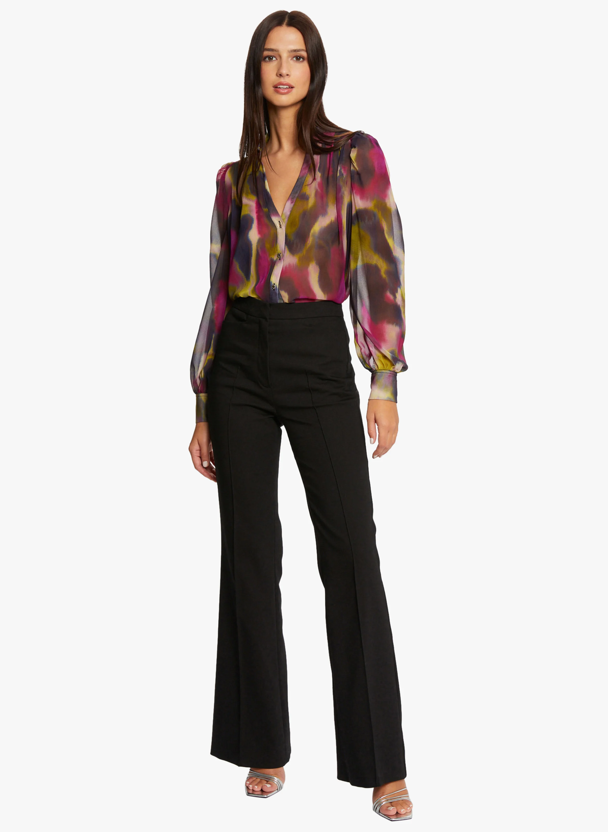 PFLO.F - Pantalon flare taille haute| Noir
