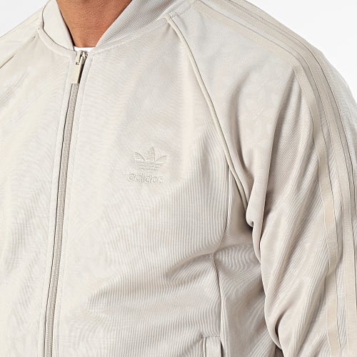 Veste Zippée A Bandes Mono IJ5688 Beige