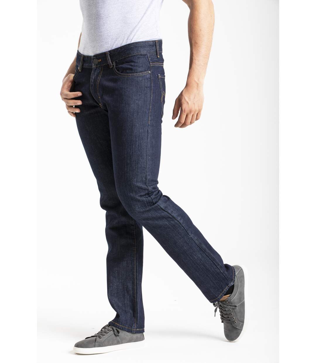 Jeans RL70 coupe droite confort coton brut MARINE