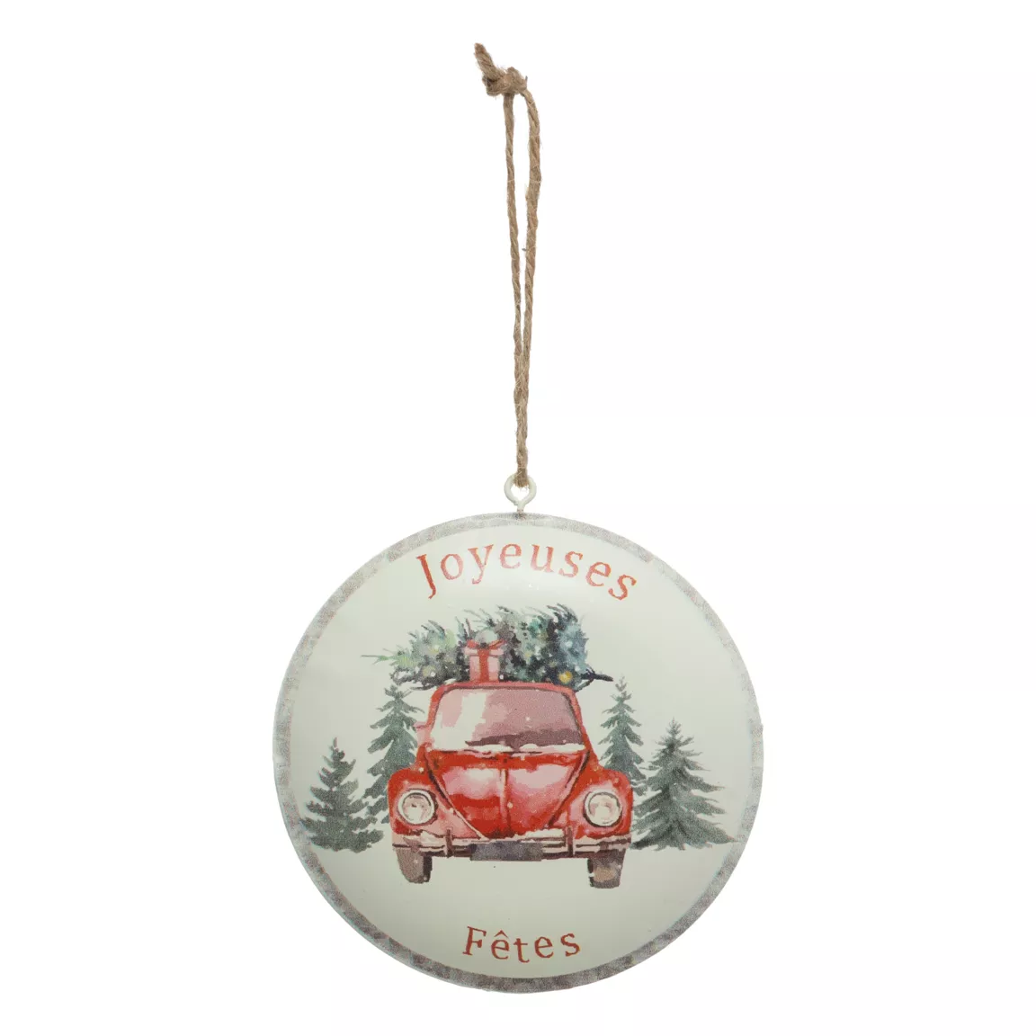 Suspension de Noël en métal (D10 cm) Joyeuses Fêtes
