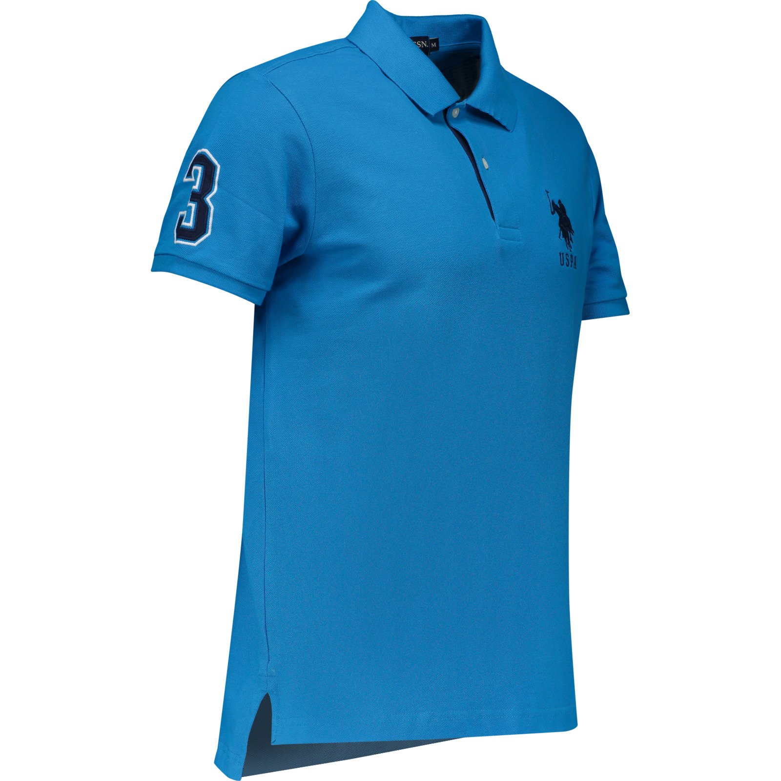 US Polo Assn. Herren-Poloshirt Pique 3 L, blau