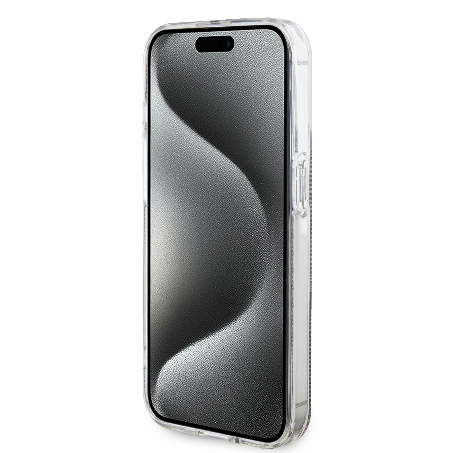 iPhone 15 Pro Hybrid Hardcase Hülle IML 4G Gold Stripe (GUHCP15LH4PSEGW) - Braun