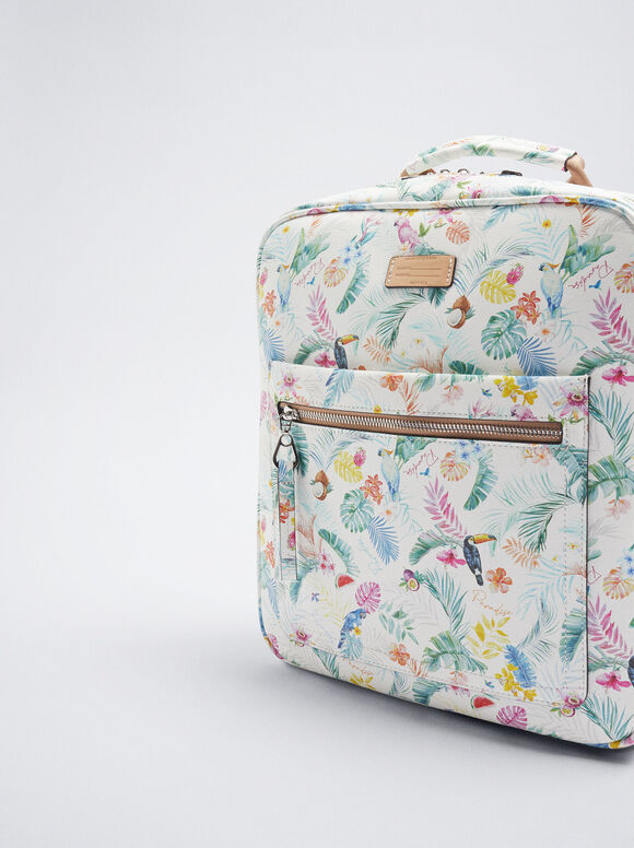 Mochila estampada para laptop de 13 polegadas - Azul