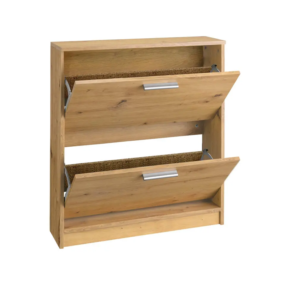 Bill - Schoenenkast met 2 kleppen in eiken effect