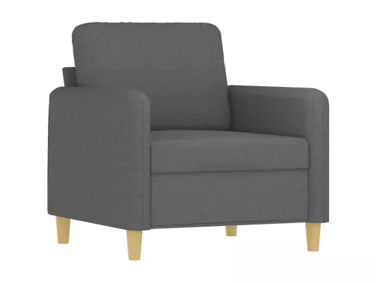Ensemble de canapés 3 pièces coussins gris foncé tissu