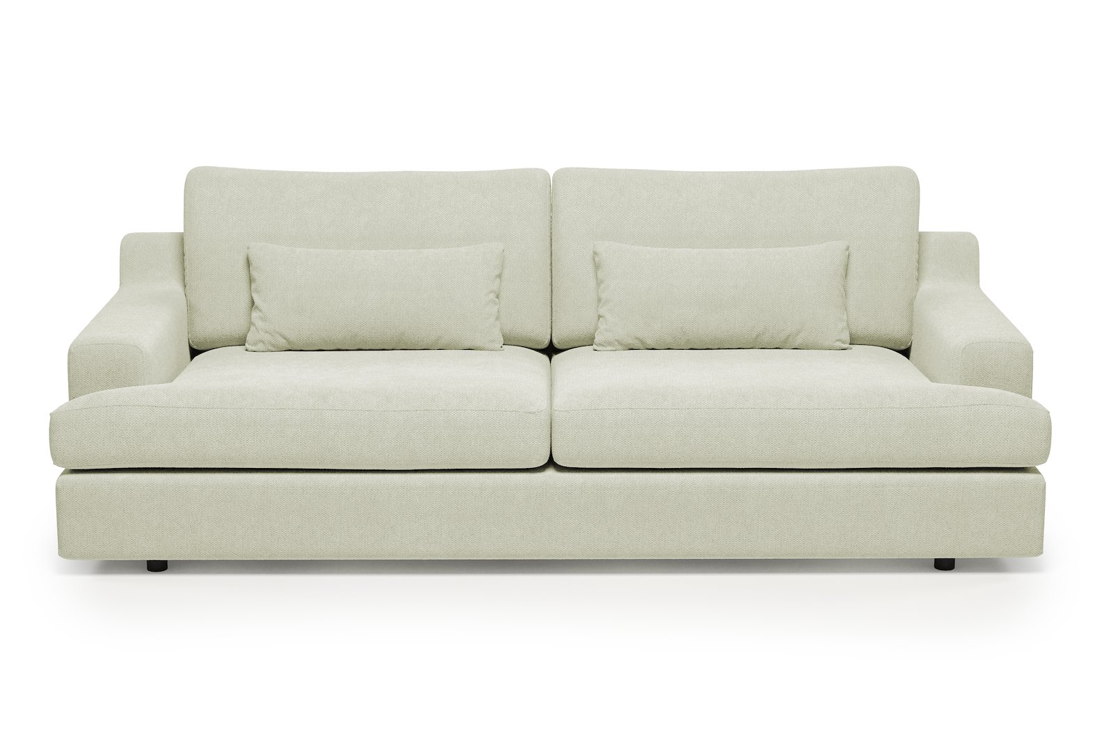 Roma 3-seter XL Tekstil Mito 01 Antique White med sorte ben