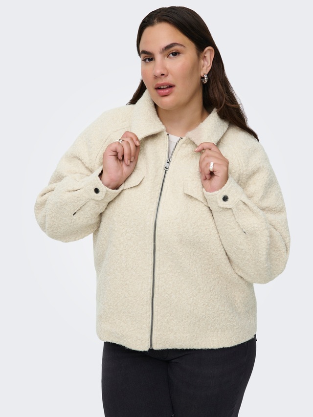 ONLY CARMAKOMA Bouclèjacke »CARMALO SHORT BOUCLE JACKET OTW NOOS« ohne Kapuze