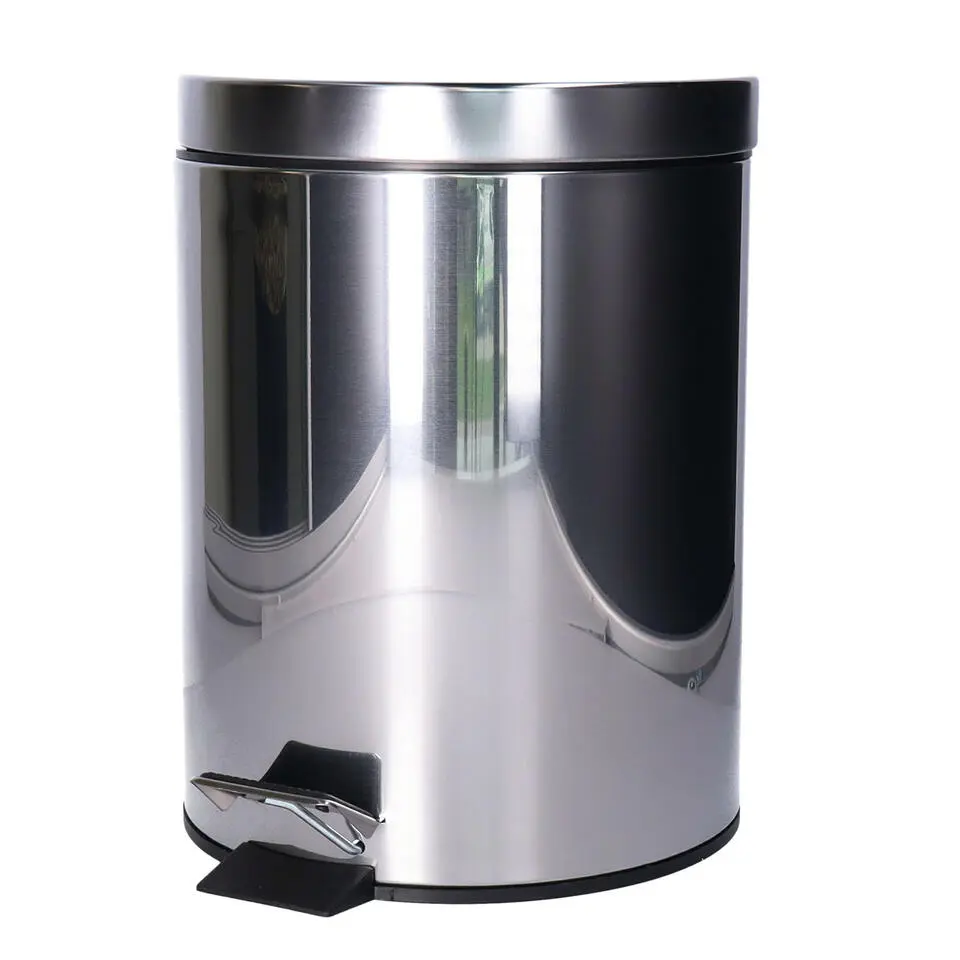CM Pedaalemmer Shine - zilver - 5L - metaal - wc/badkamer