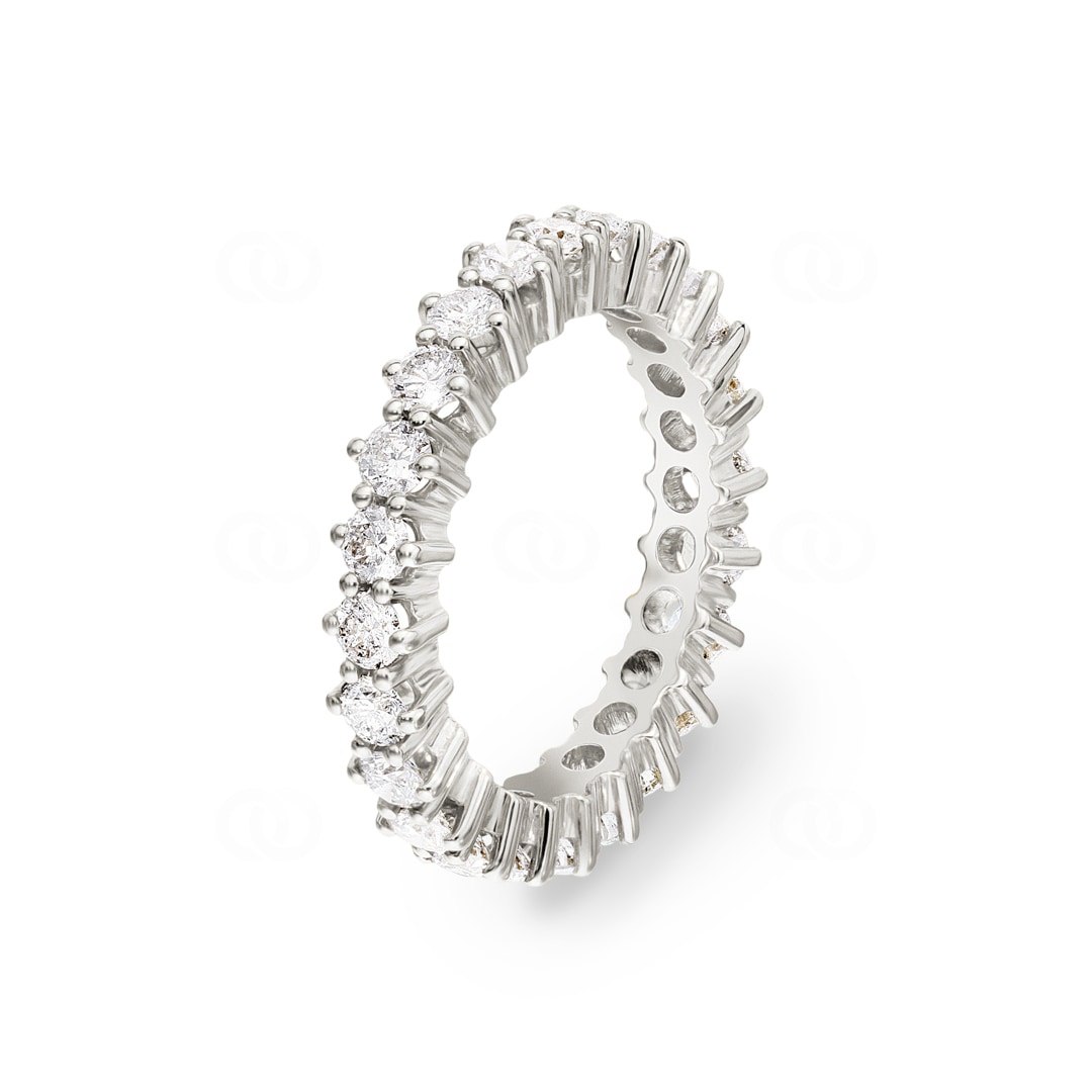Mémoire-Ring 750/18 K Weissgold mit Diamanten 1.60 ct H/si