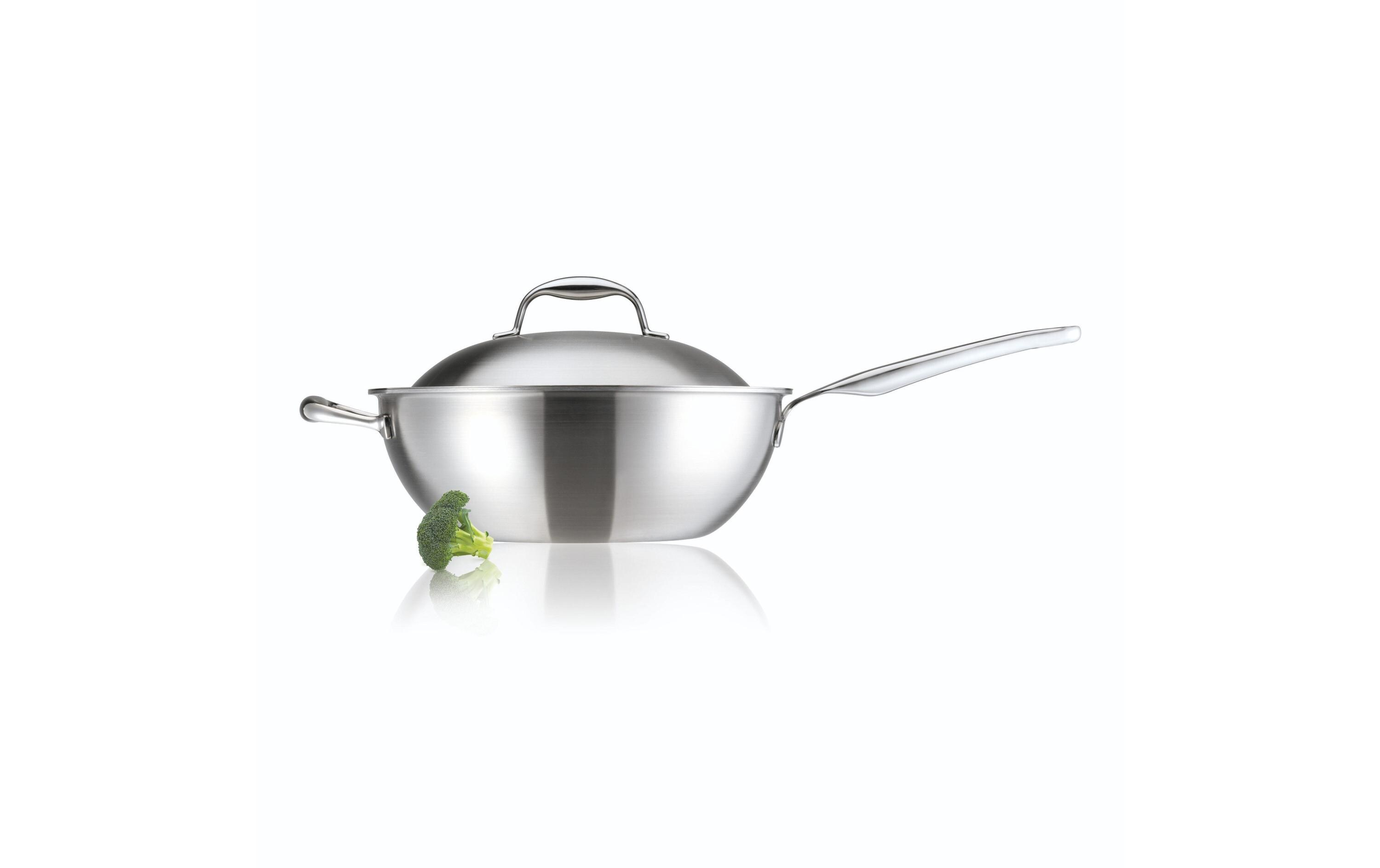 Wok High Dome 28 cm, Silber<br>Wokpfanne aus Edelstahl