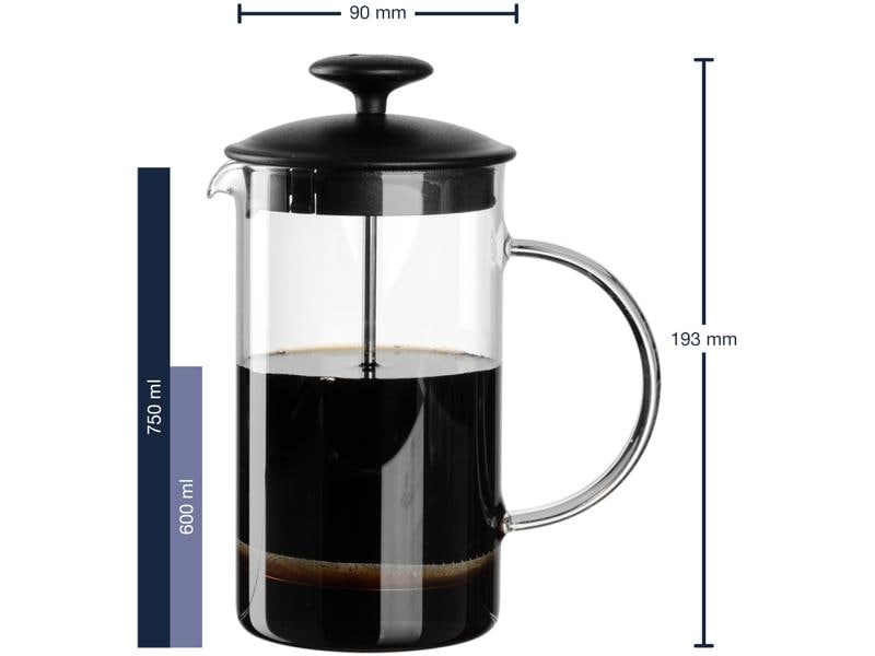 Leonardo Kaffeebereiter Caffè per me 0.6 l, Schwarz French Press