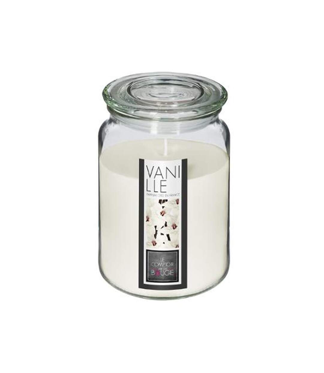Bougie Parfumée en Verre Couvercle 510g Vanille