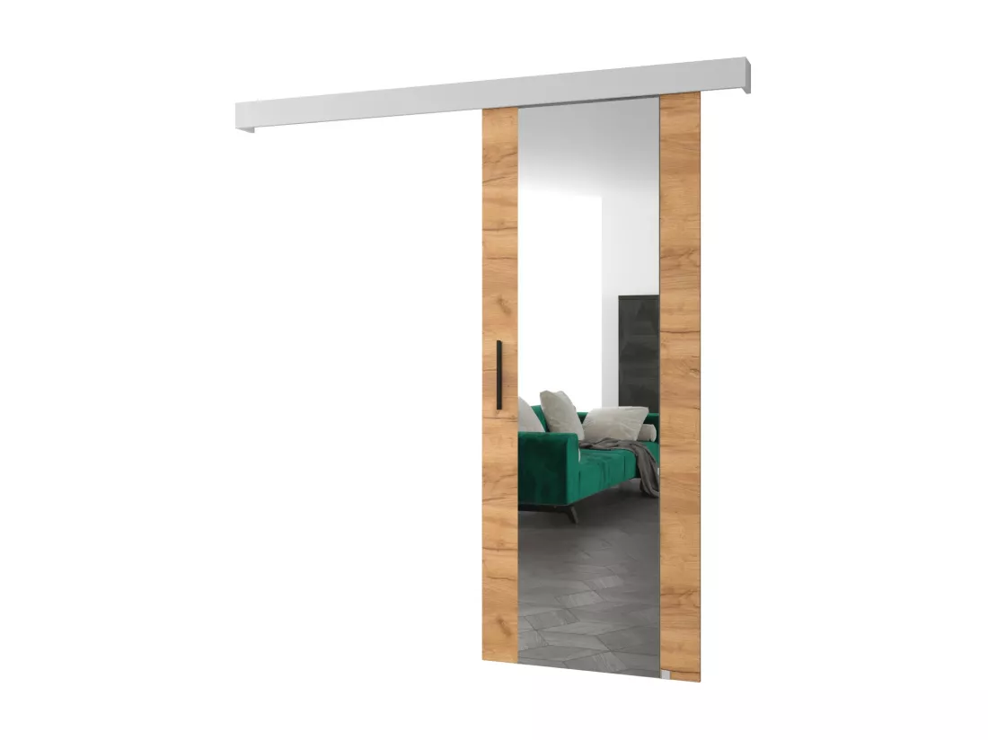 Portes coulissantes Salwador II 70x204 cm (Chêne Craft / Blanc / Noir)