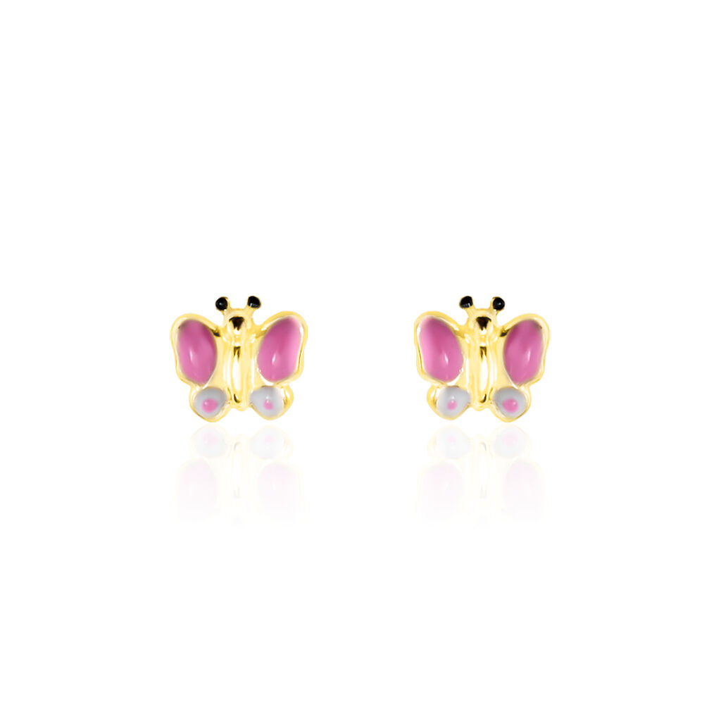 Boucles D'oreilles Puces Sienna Papillon Or Jaune