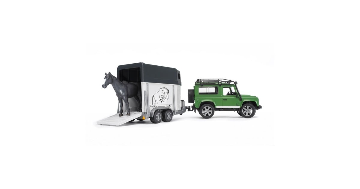 bruderLand Rover Defender met paardentrailer Modelvoertuig  (02592)