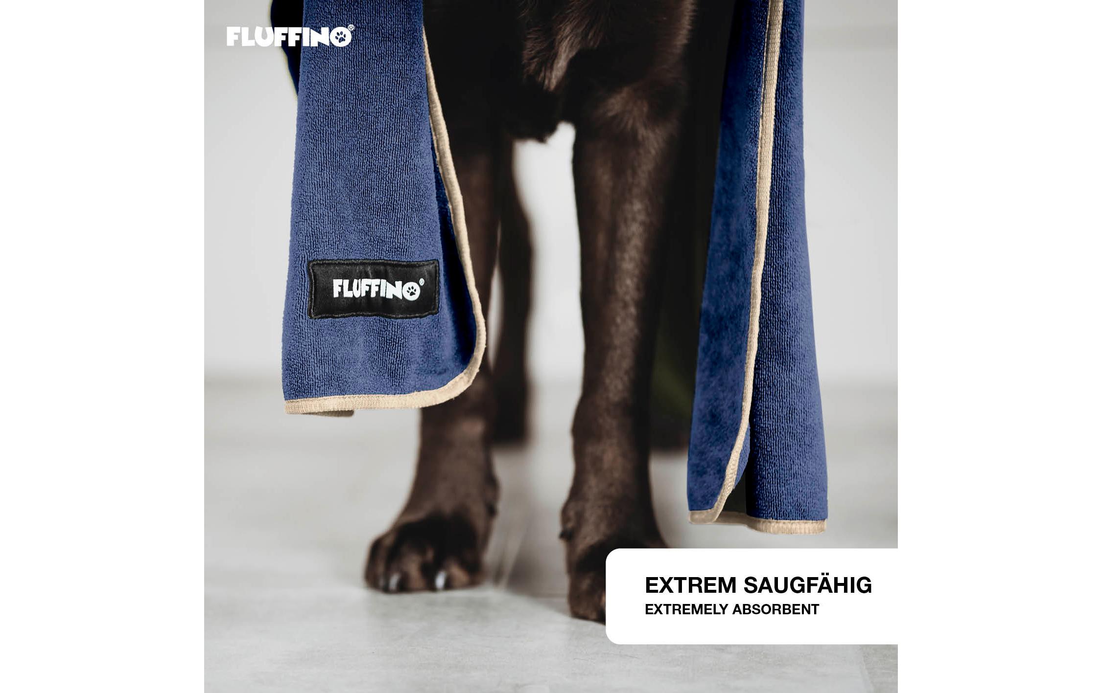 Hundehandtuch-Set, Beige / Blau, LMikrofasergewebe-Handtuch