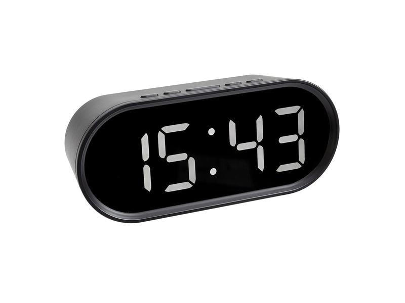 TFA Dostmann Digitalwecker Schwarz/Weiss Digitaler Wecker mit LED-Leuchtziffern