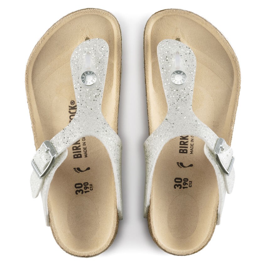Birkenstock - GIZEH Børn Birko-Flor Smal - Cosmic Sparkle White