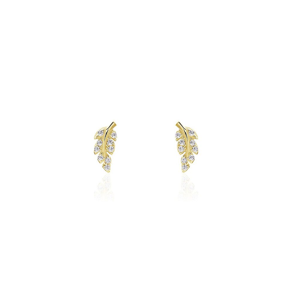 Boucles D'oreilles Puces Iuliana Or Jaune Oxyde De Zirconium