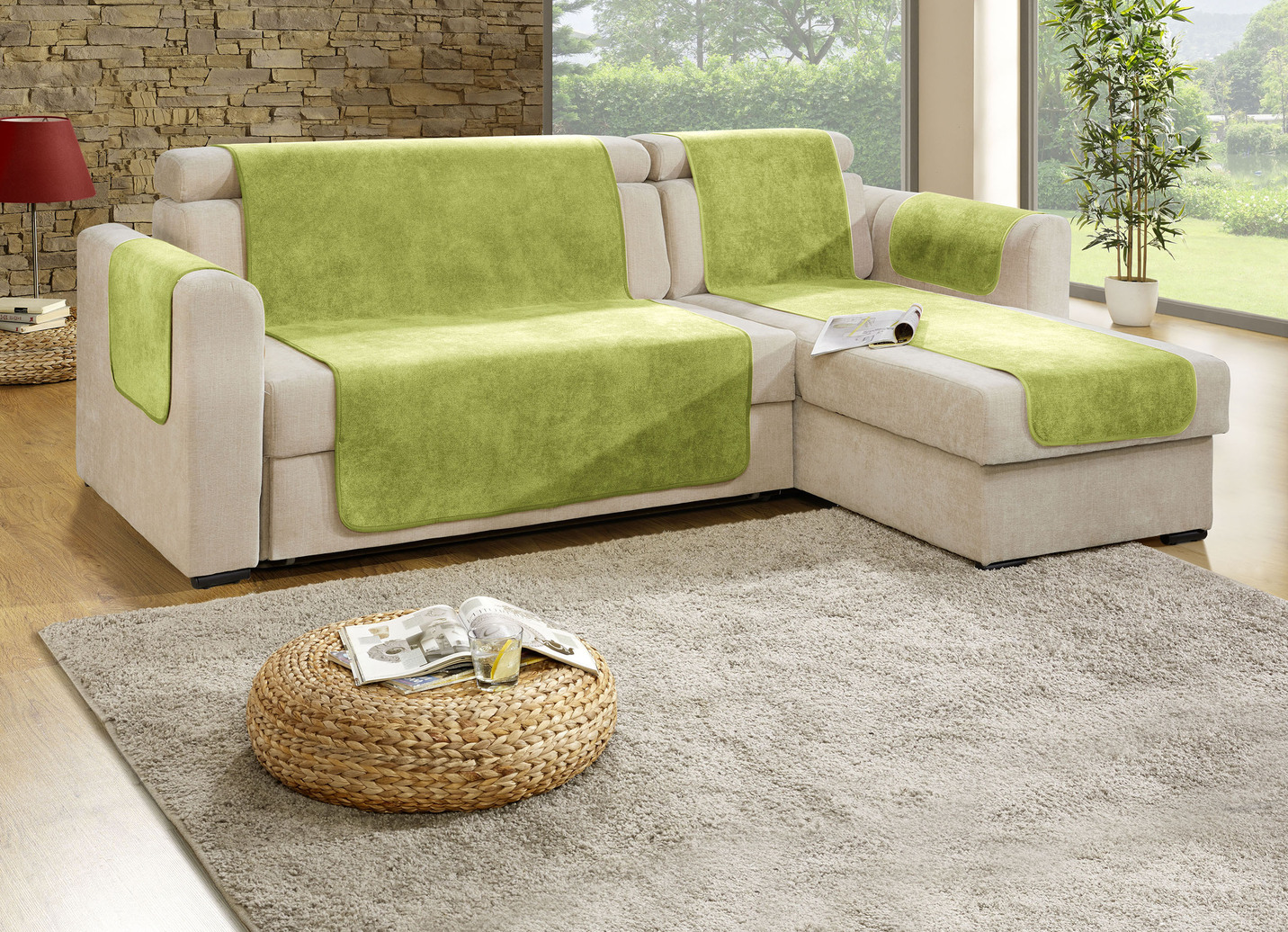 Nicht rutschende Sessel- und Sofaschoner mit Fleckschutz