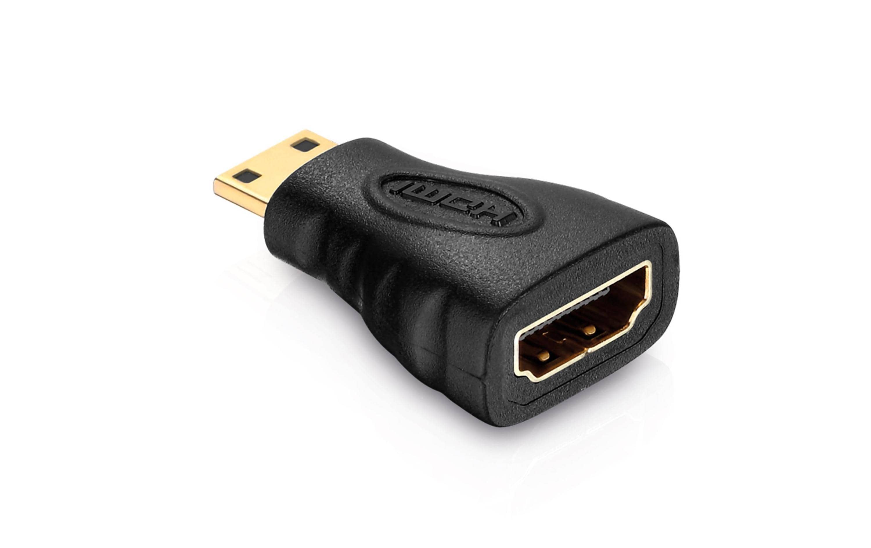 Adapter Mini-HDMI (HDMI-C) - HDMIMini HDMI C Stecker auf HDMI A Buchse, schwarz