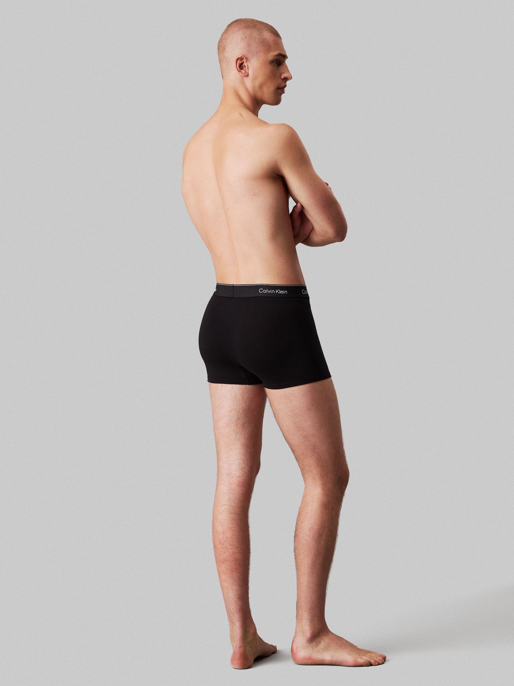 Zwart tonaal - Verpakking van 3 - Calvin Klein Icon Cotton Stretch 5 Pack Boxer Trunks