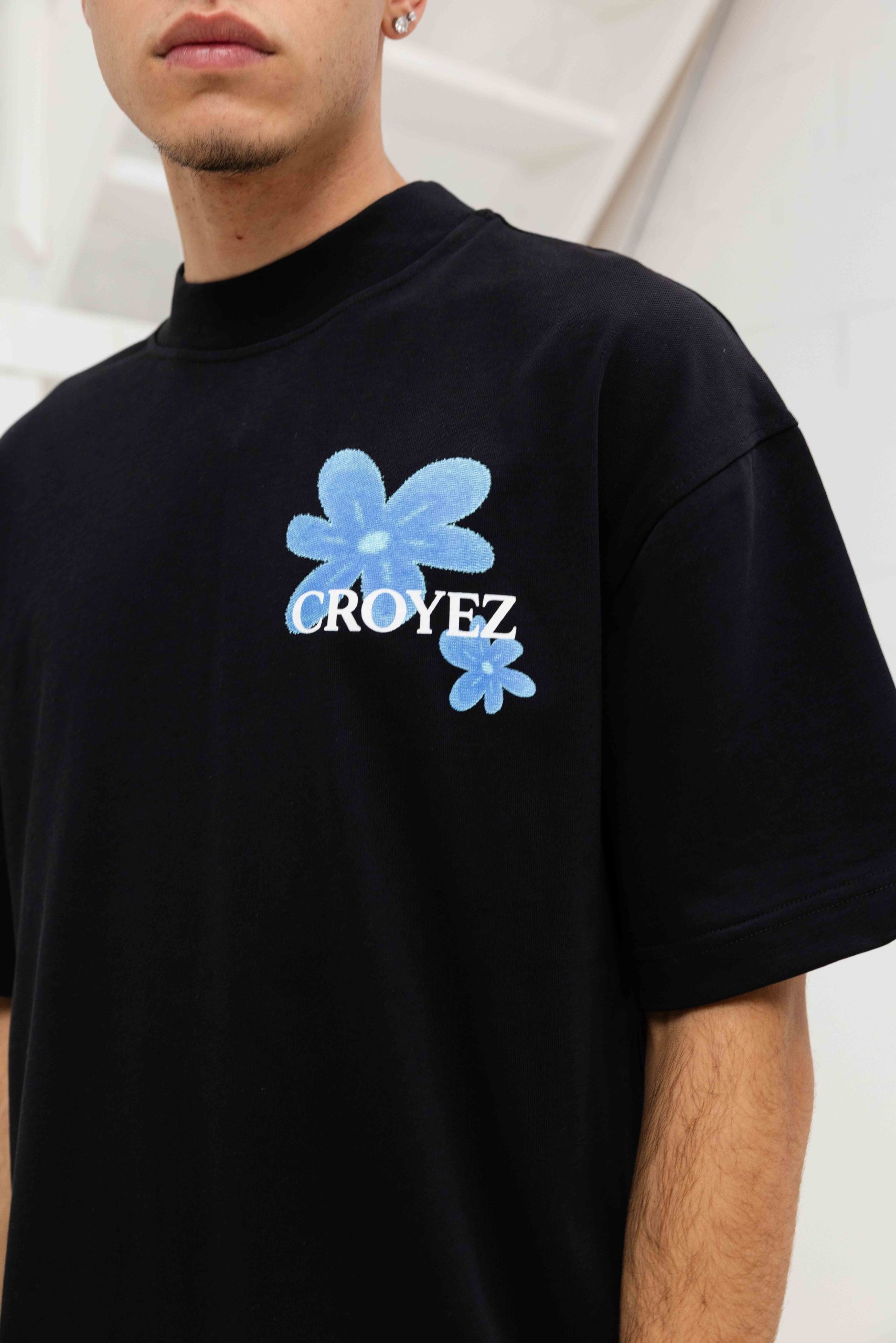 Croyez Botanique T-Shirt Heren Zwart/Blauw