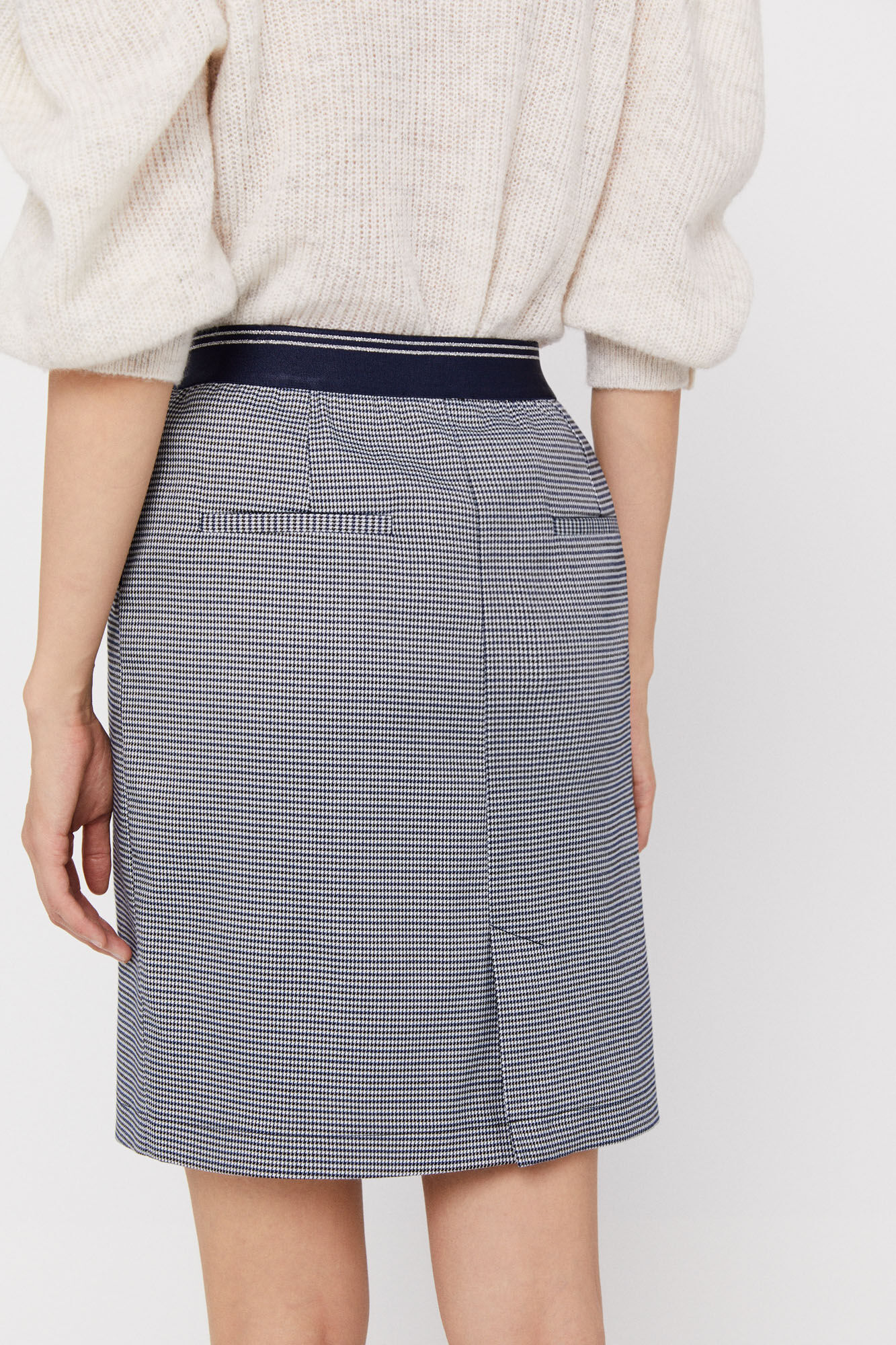 Falda recta corta - Estampado branco