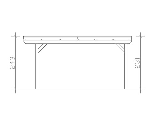 Enkele carport Konsta aluminium dakpanelen incl. H-ankers 304x500 cm leigrijs