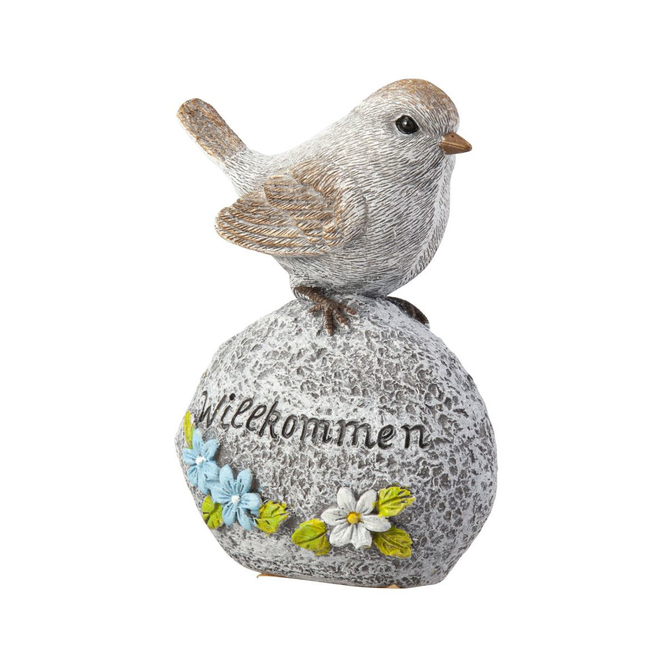 Gartendeko - Willkommen - aus Polyresin - ca. 9,5 x 6 x 12,5 cm - 1 Stück