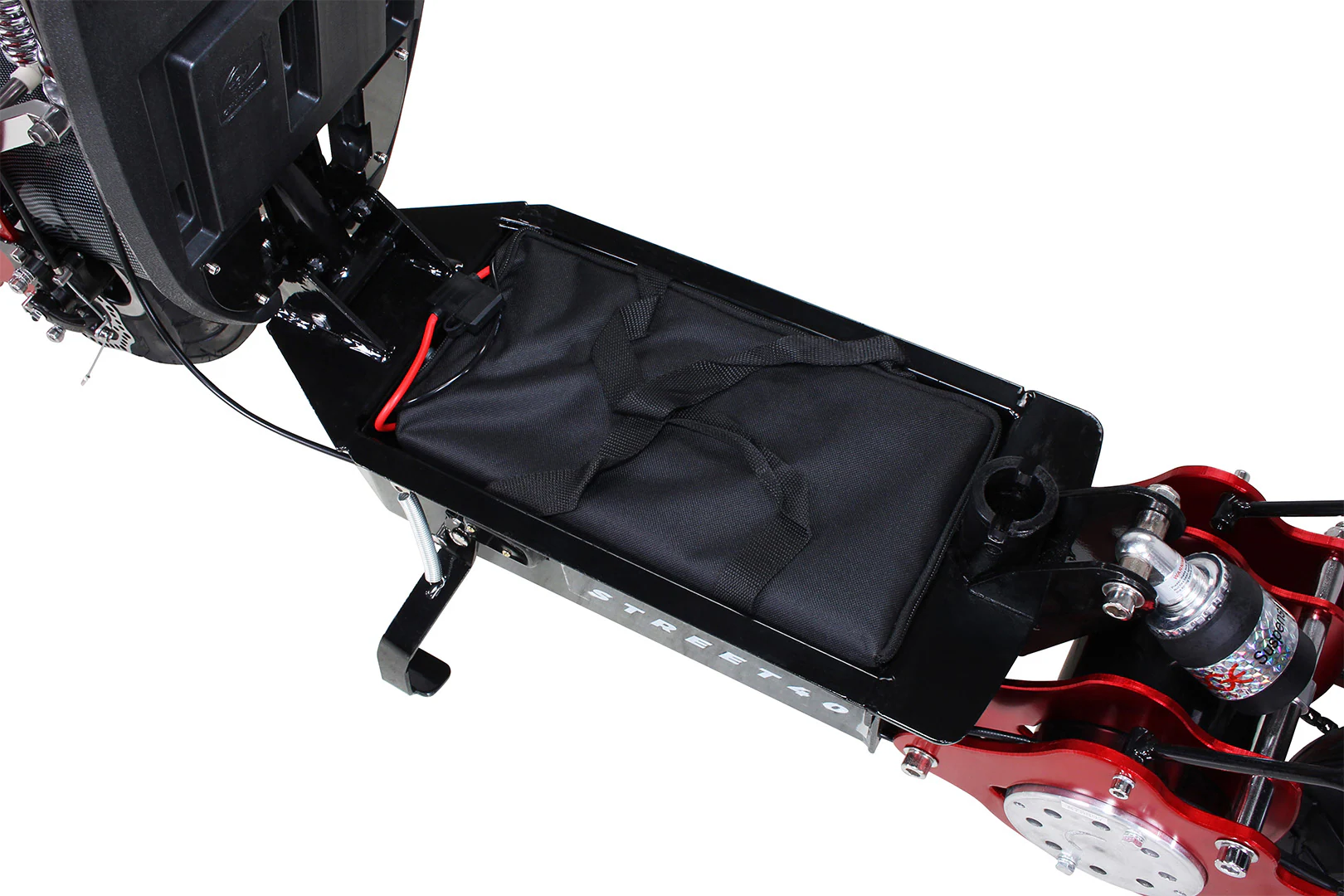 eFlux Street 40, E-Scooter mit Straßenzulassung, 35 km/h, 800 Watt, mit Sitz, Gepäck-Korb, klappbar (Schwarz)