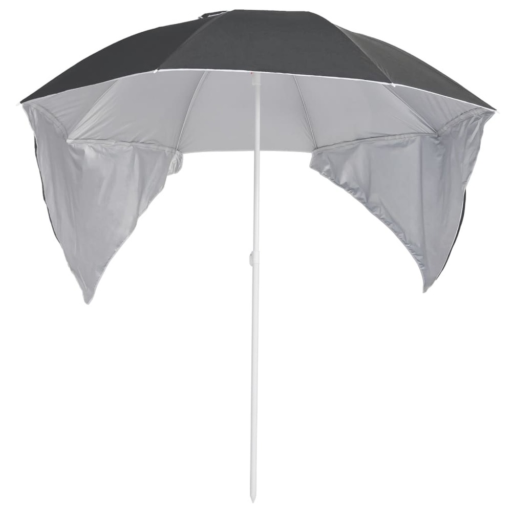 Parasol de plage avec parois latérales 215 cm anthracite