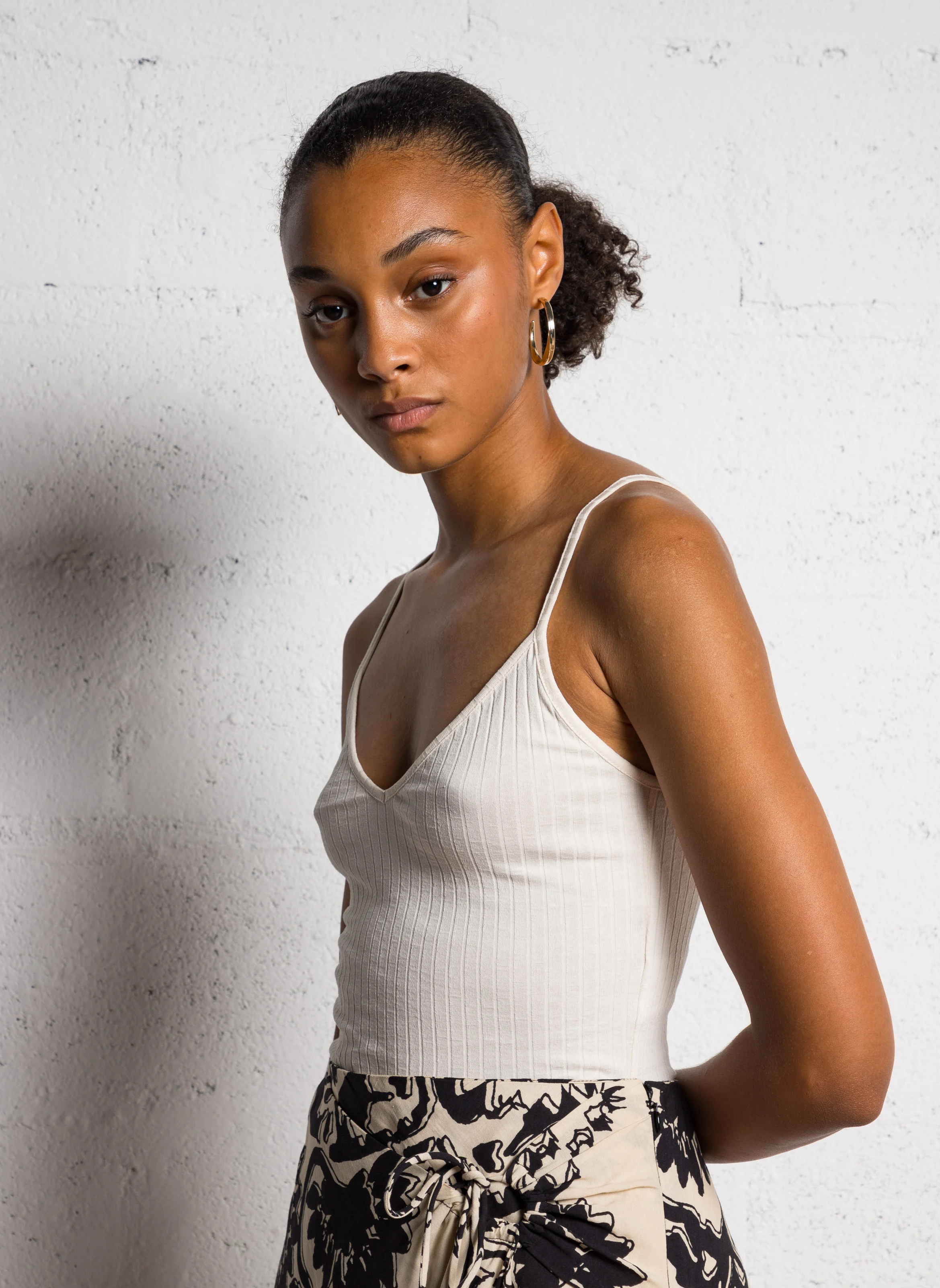 TARSA - Débardeur court en coton | Beige