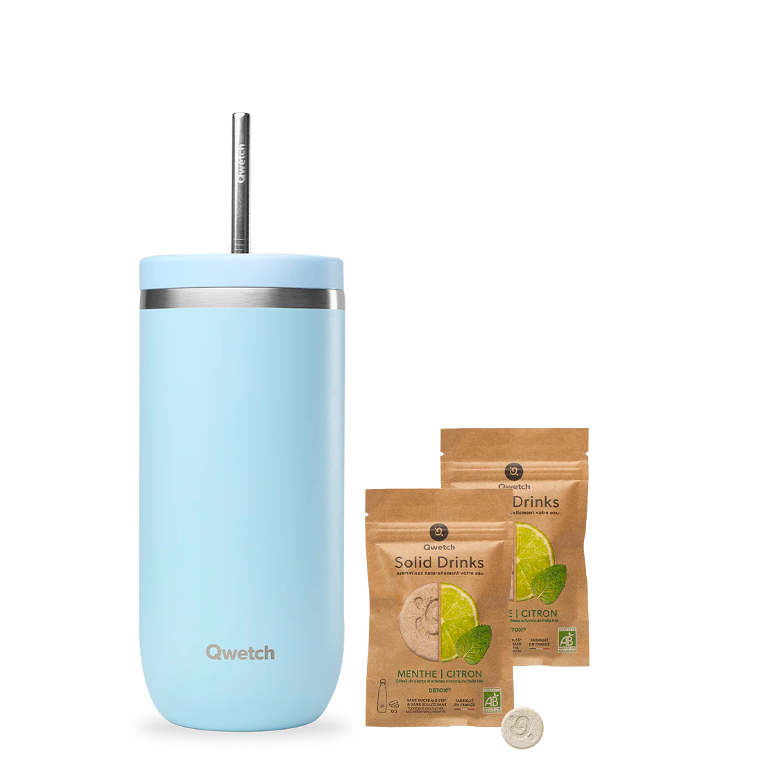 Kit Solid Drinks Menthe Citron Cold Cup Pastel Bleu - Qwetch