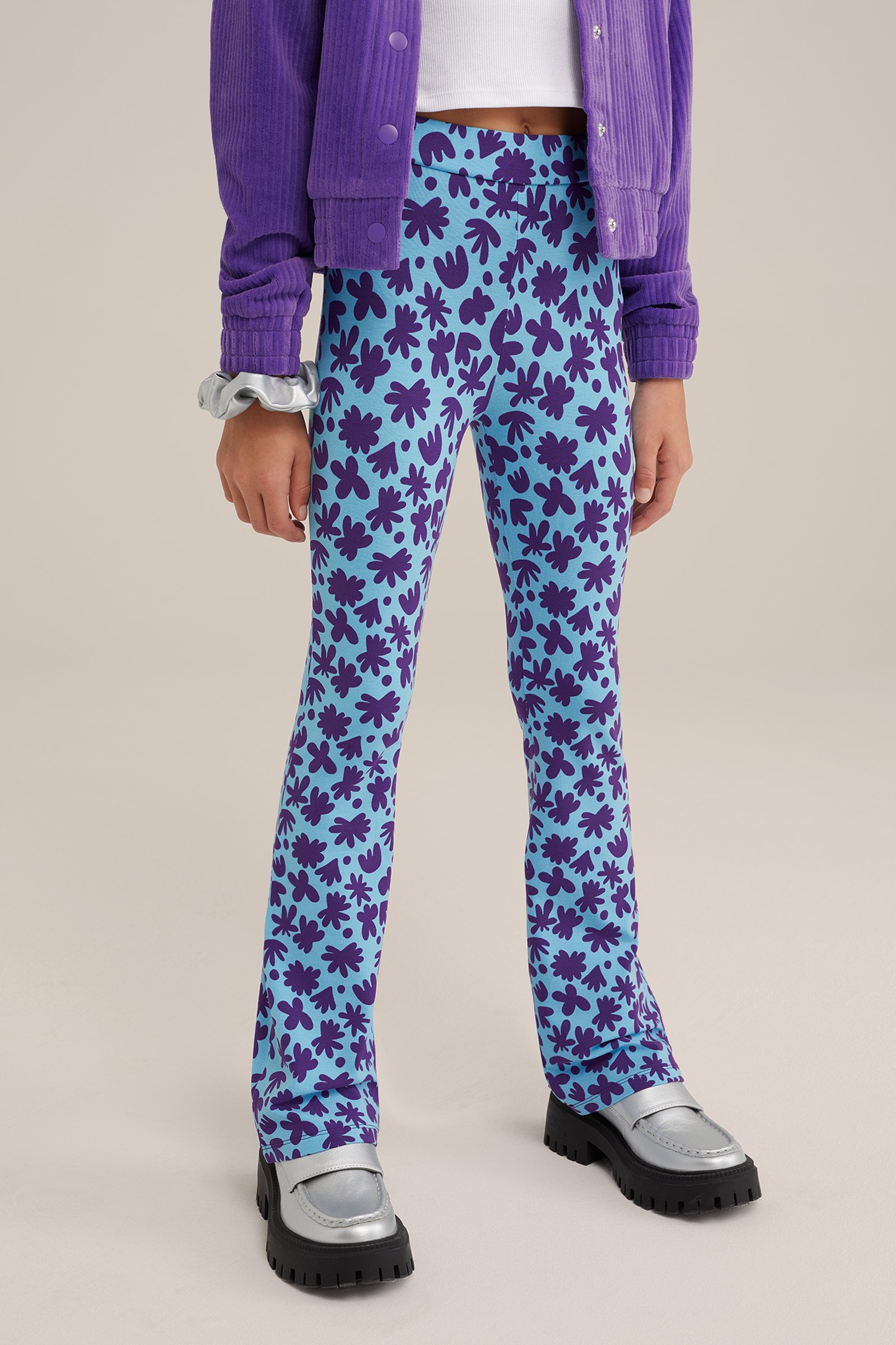 Meisjes Limited edition flared legging – Tina Festival WE Fashion Donkerpaars