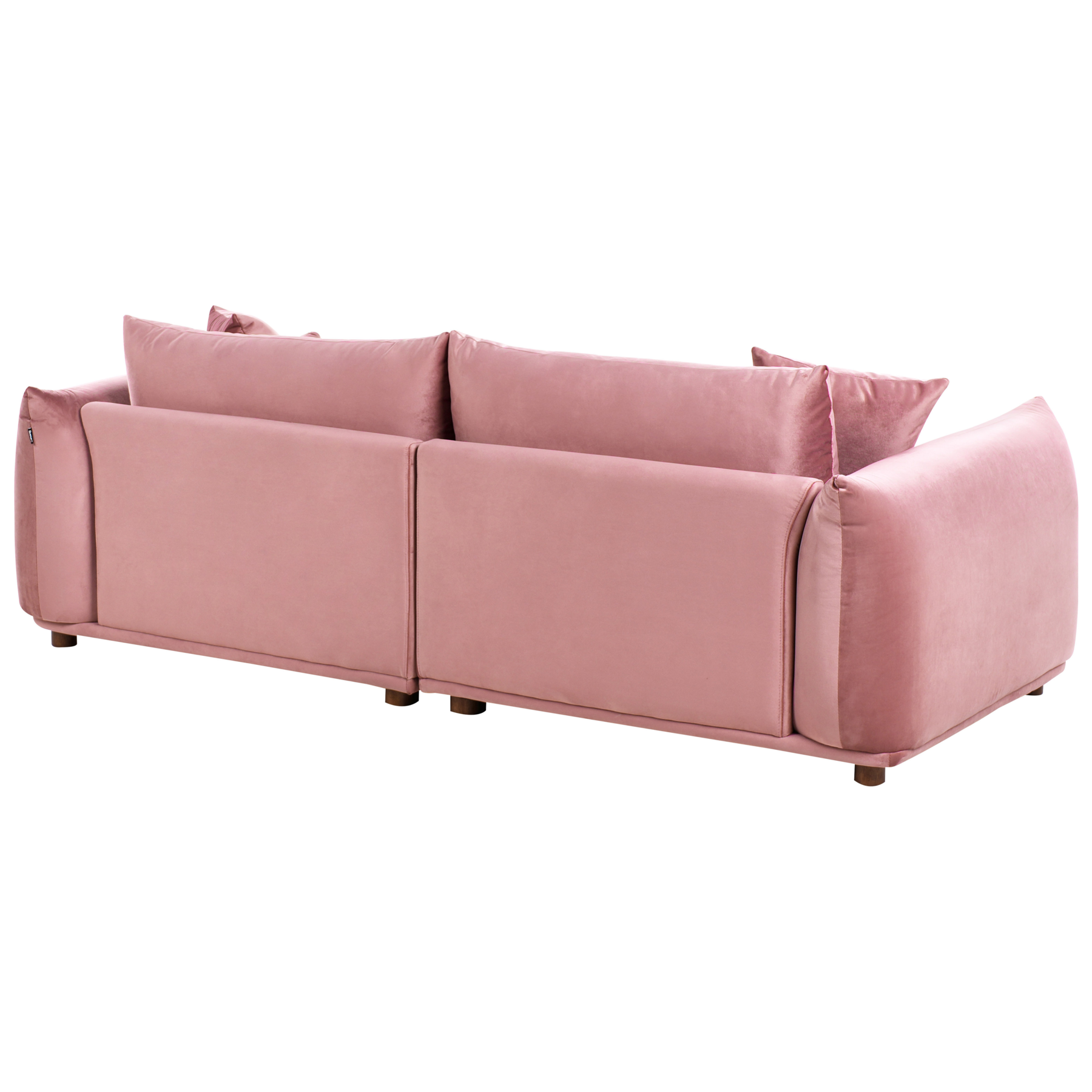 Beliani - LUVOS - Driezitsbank - Roze - Fluweel