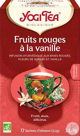 Yogi Tea Thé Fruits Rouges Vanille Bio 17 Sachets