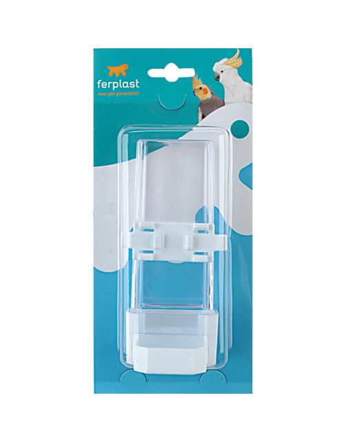 Ferplast Voerfontein Silverspecial 4560 - Vogel - Voerbak- Drinkbak - 7.3x8x15.1 cm Assorti