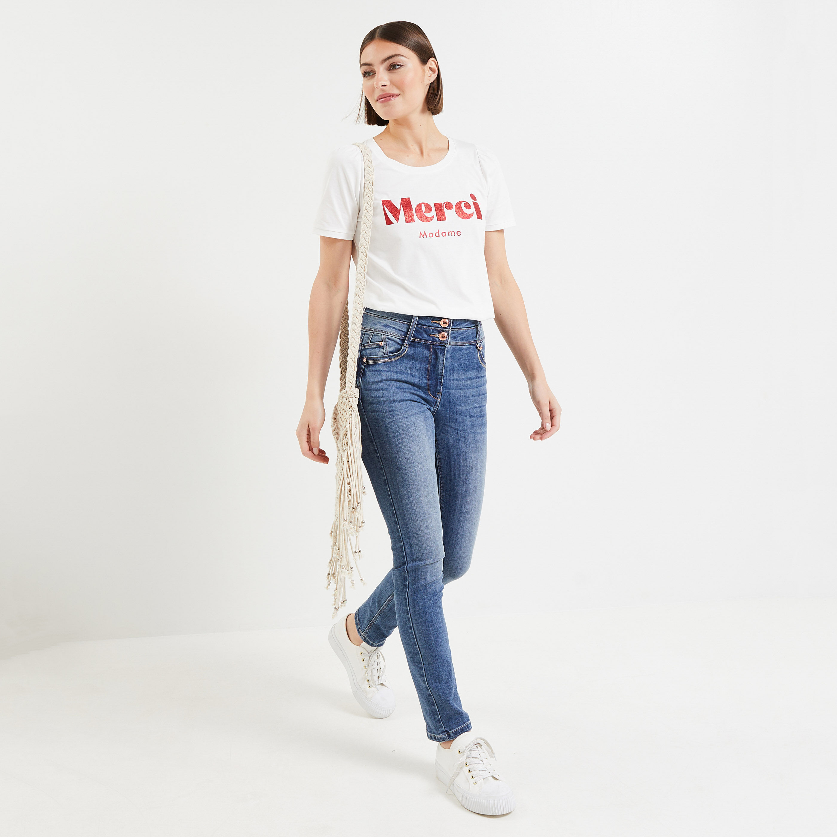 Tshirt message femme - BLANC CASSE