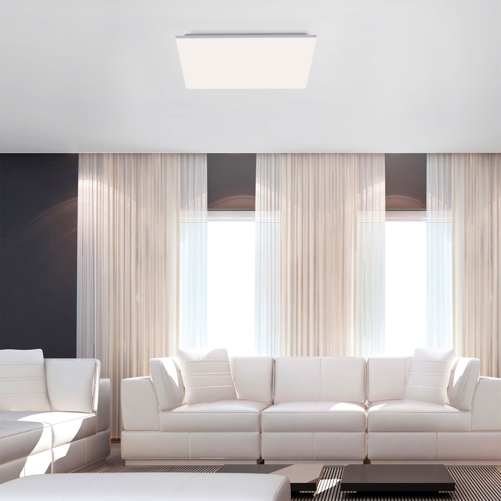 LED-Deckenleuchte Canvas 60x60x7,2 cm weiß