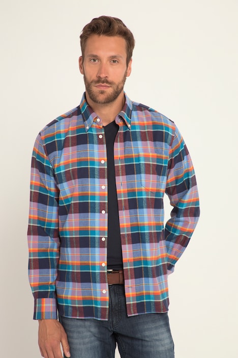Karohemd, Langarm, Buttondown-Kragen, Modern Fit