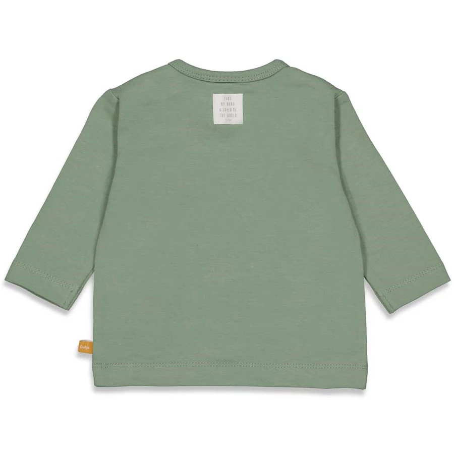 Feetje Langarmshirt World Welcome To Earth Groen