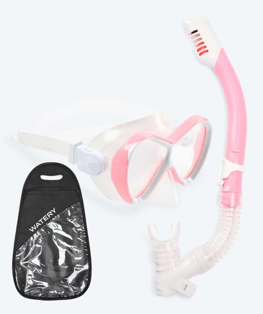 Watery Combo snorkelsæt til børn - Triton Full-dry - Lyserød