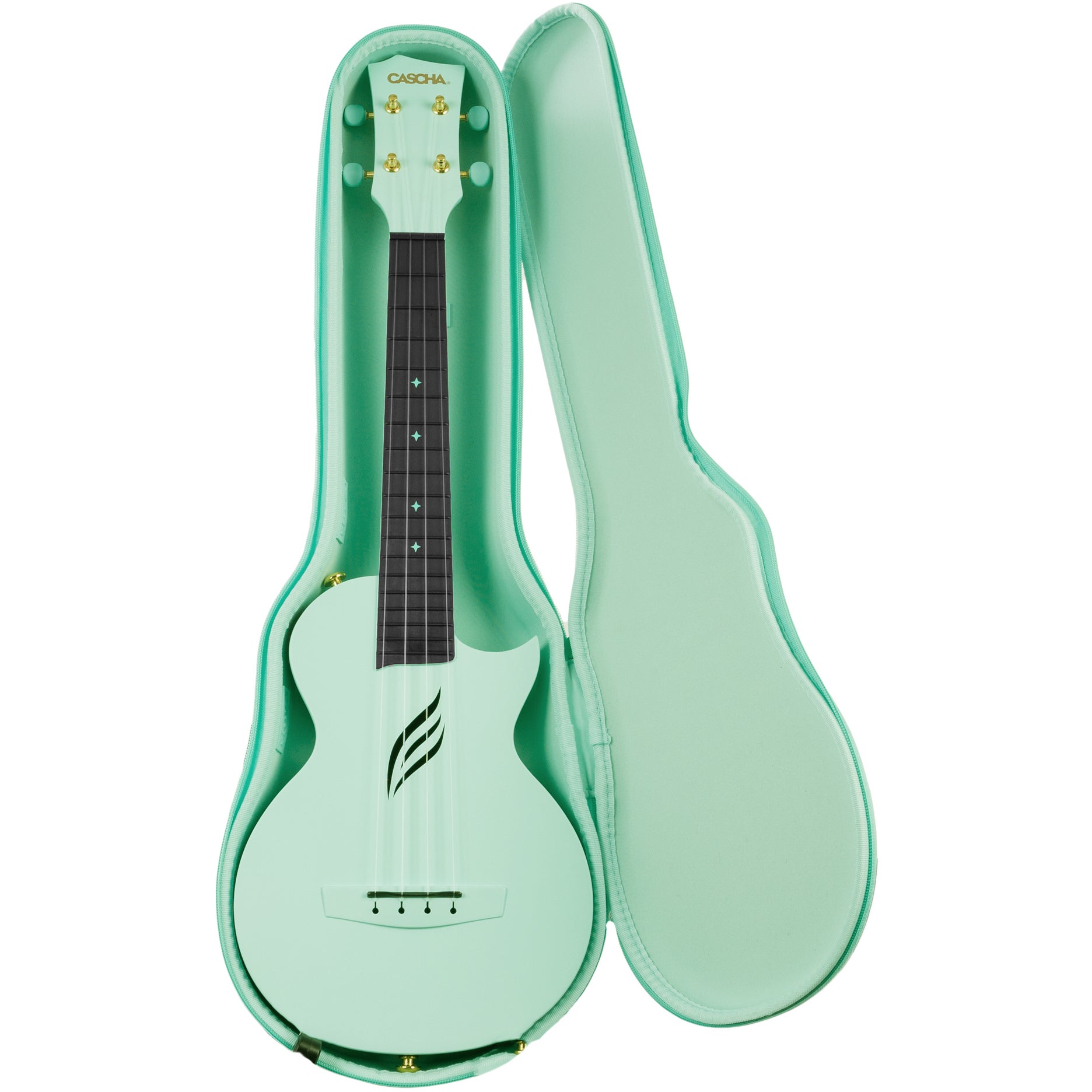 Cascha HH 2287 carbon fiber concert ukelele set mintgroen