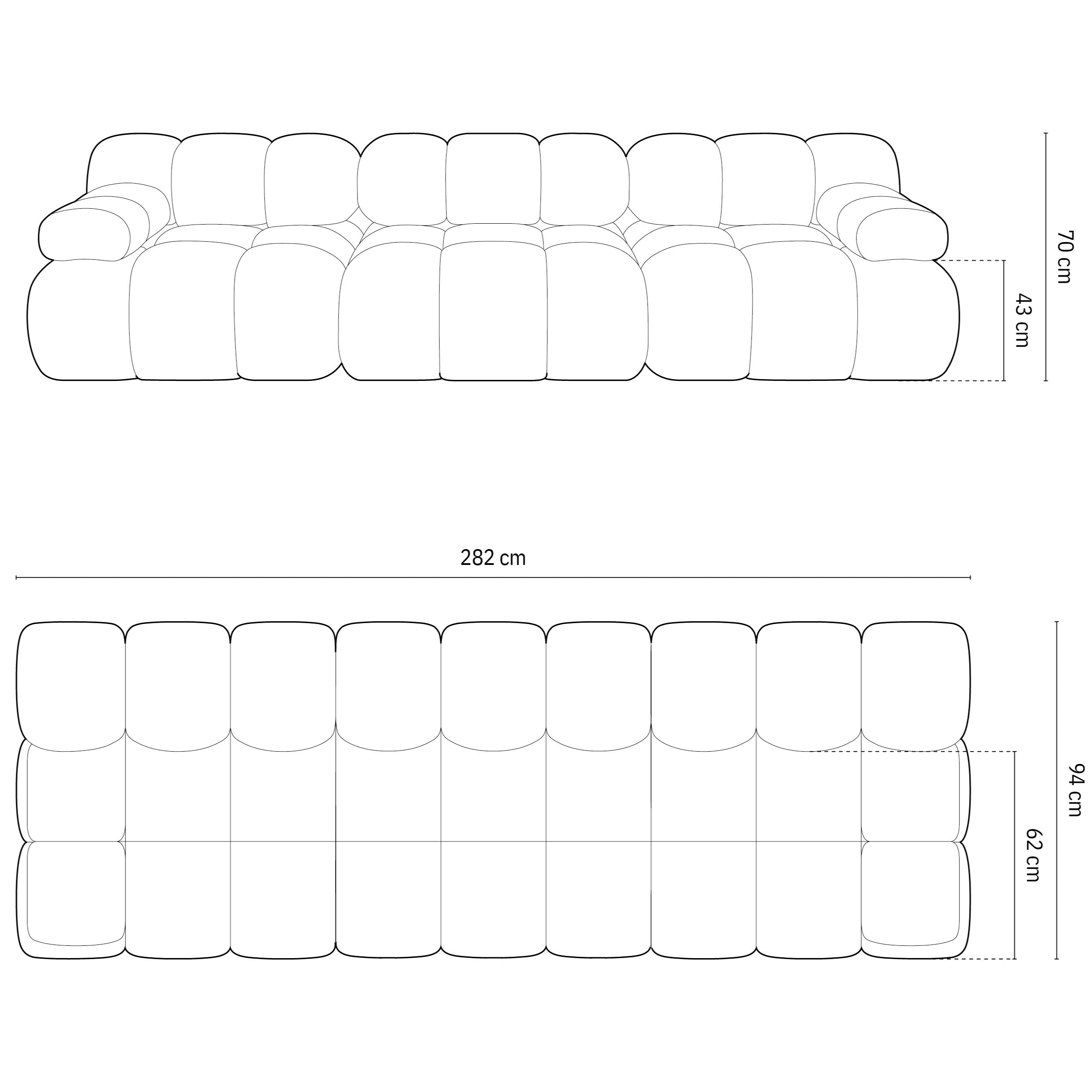 Milo Casa Tropea Modulaire 3-zitsbank - Lichtblauw