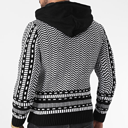 Gilet Zippé Capuche 3007 Noir Blanc