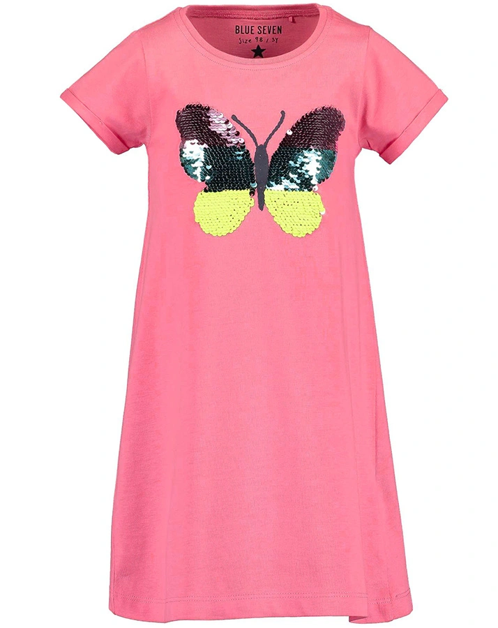 Kurzarmkleid PAPILLO mit Pailletten in lachs