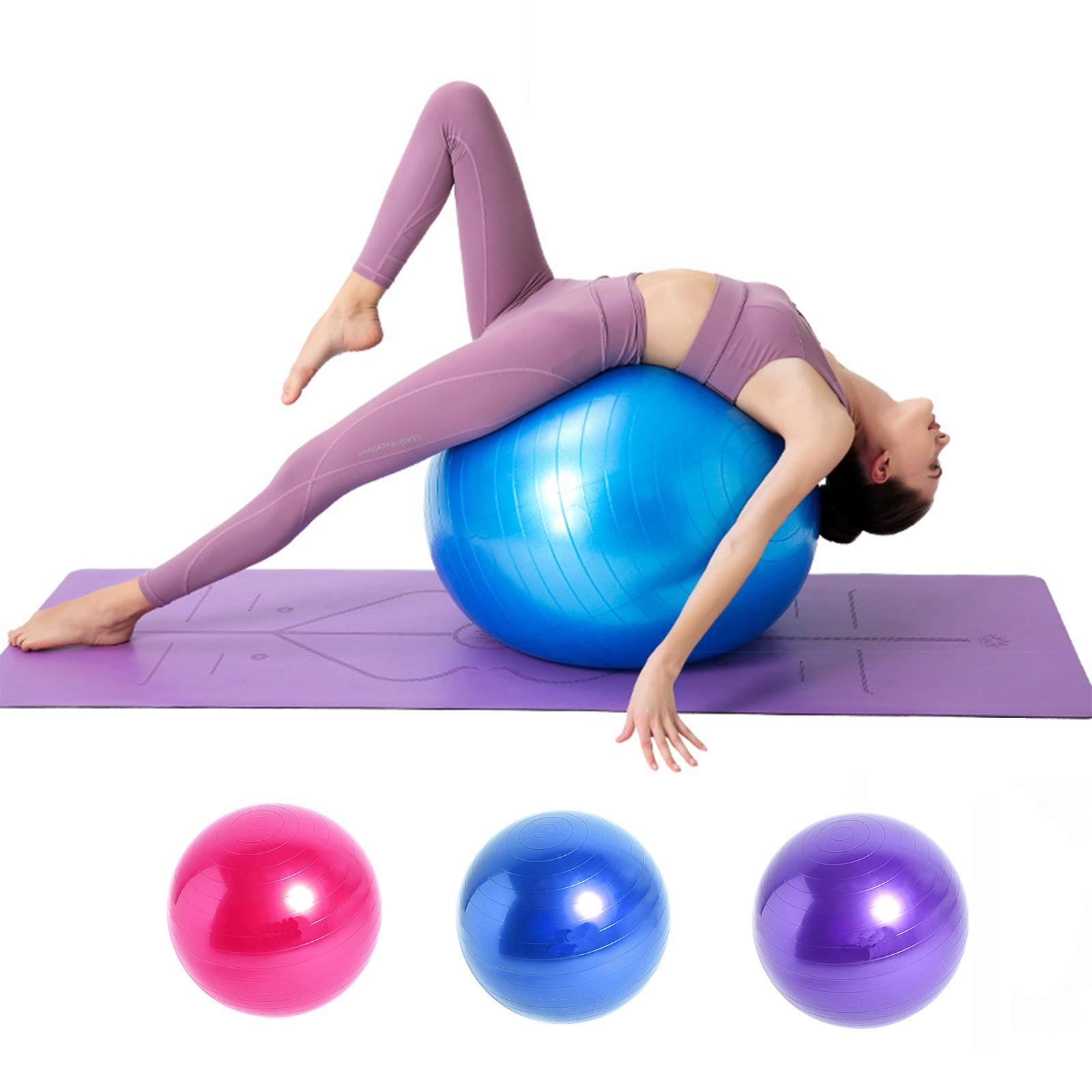(Ø65cm) Robuster Gymnastikball Sitzball für Yoga / Pilates / Crossfit mit Luftpumpe bis 150kg - Lila