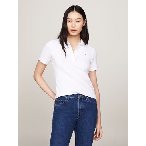 Tommy Hilfiger 1985 Slim Pique Polotrøje, Optic White, XXL